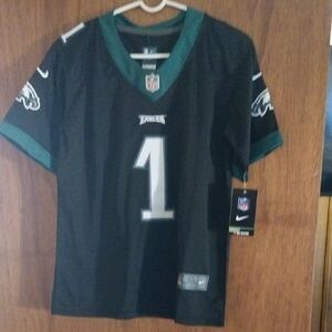 Nike Black and Green Football Jersey